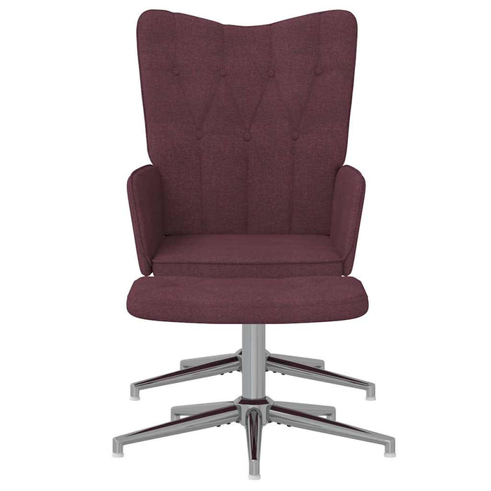 Scaun de relaxare cu taburet, violet, textil WALTI