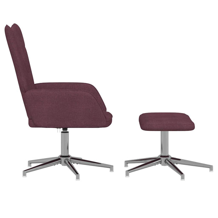 Scaun de relaxare cu taburet, violet, textil WALTI