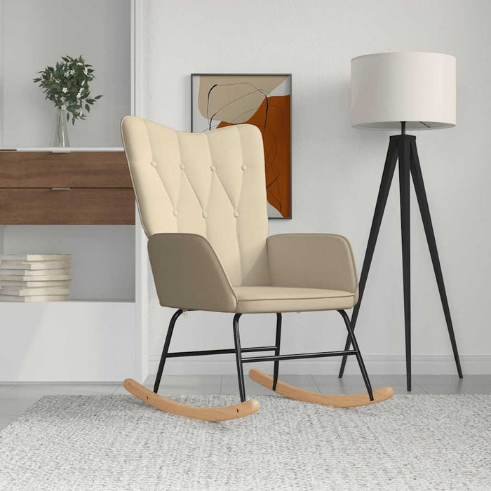 Scaun balansoar, crem, material textil WALTI