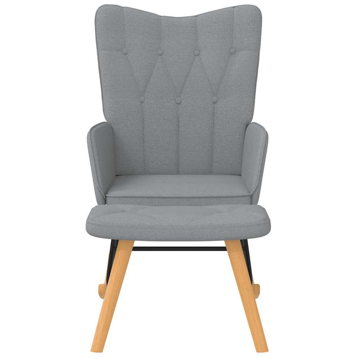 Scaun balansoar cu taburet, gri deschis, textil - WALTI WALTI