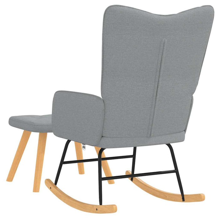 Scaun balansoar cu taburet, gri deschis, textil - WALTI WALTI