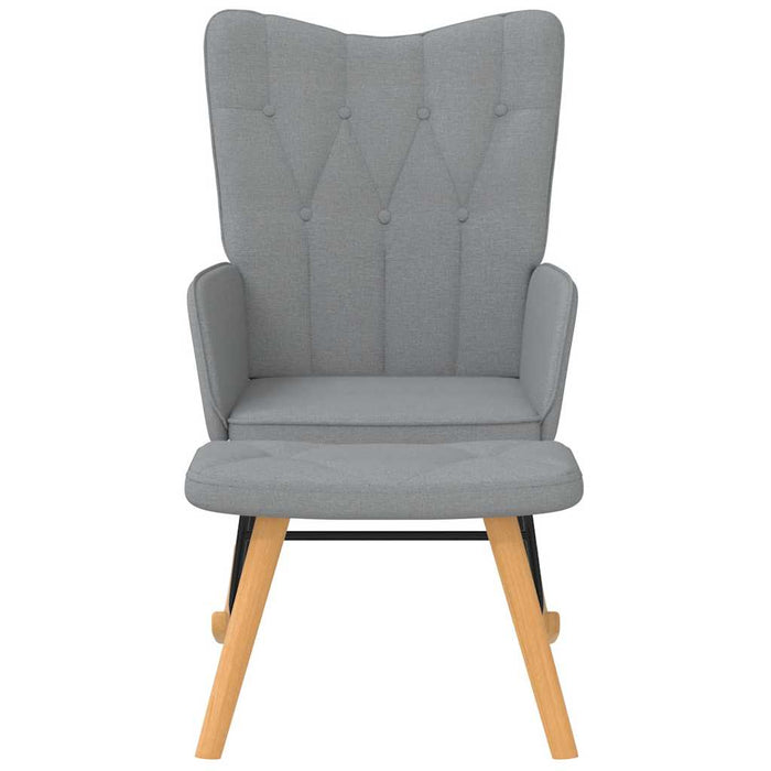 Scaun balansoar cu taburet, gri deschis, textil - WALTI WALTI