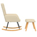 Scaun balansoar cu taburet, crem, textil - WALTI WALTI