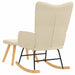 Scaun balansoar cu taburet, crem, textil - WALTI WALTI