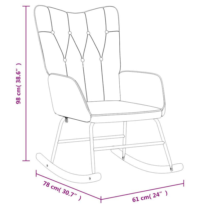 Scaun balansoar cu taburet, crem, textil - WALTI WALTI