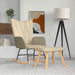 Scaun balansoar cu taburet, crem, textil - WALTI WALTI