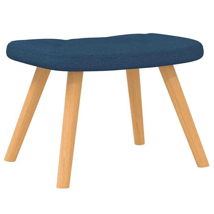 Scaun balansoar cu taburet, albastru, textil WALTI