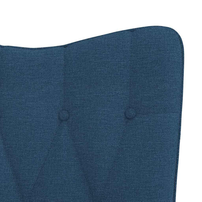 Scaun balansoar cu taburet, albastru, textil WALTI
