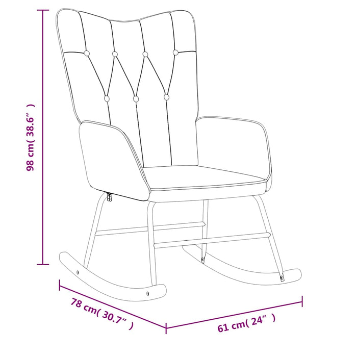 Scaun balansoar cu taburet, albastru, textil WALTI