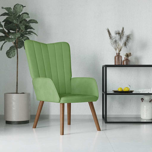 Scaun de relaxare, verde deschis, catifea - WALTI WALTI