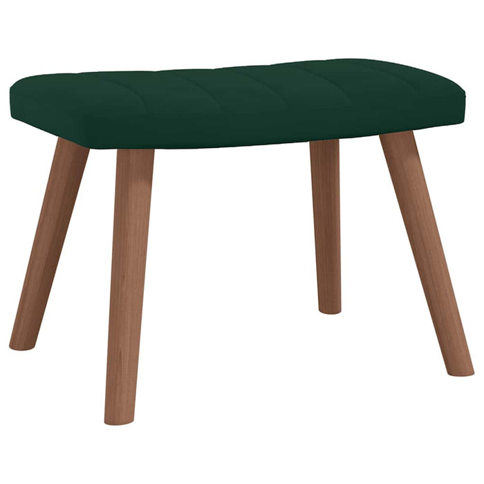 Scaun de relaxare cu taburet, verde închis, catifea - WALTI WALTI