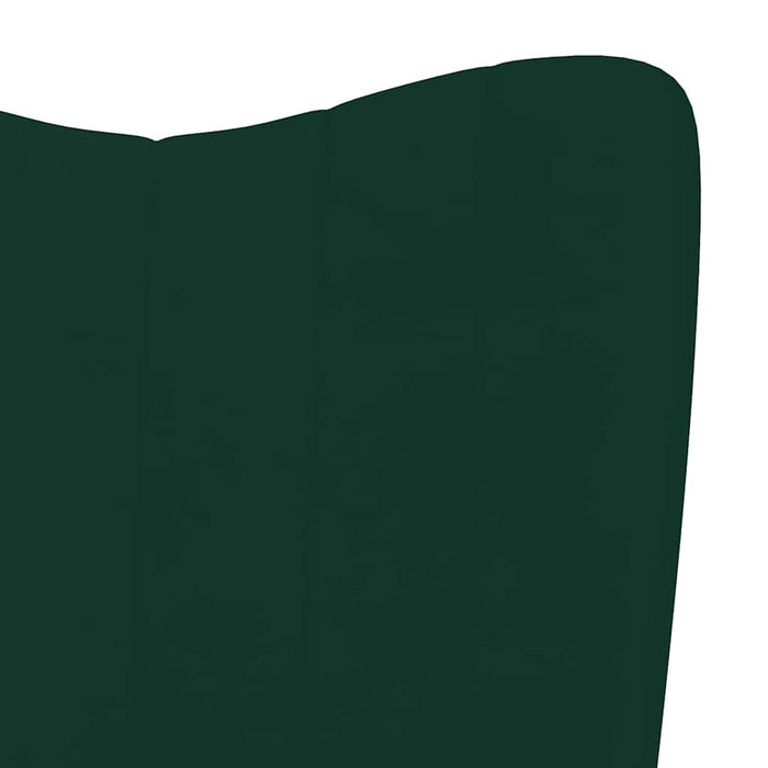 Scaun de relaxare cu taburet, verde închis, catifea - WALTI WALTI