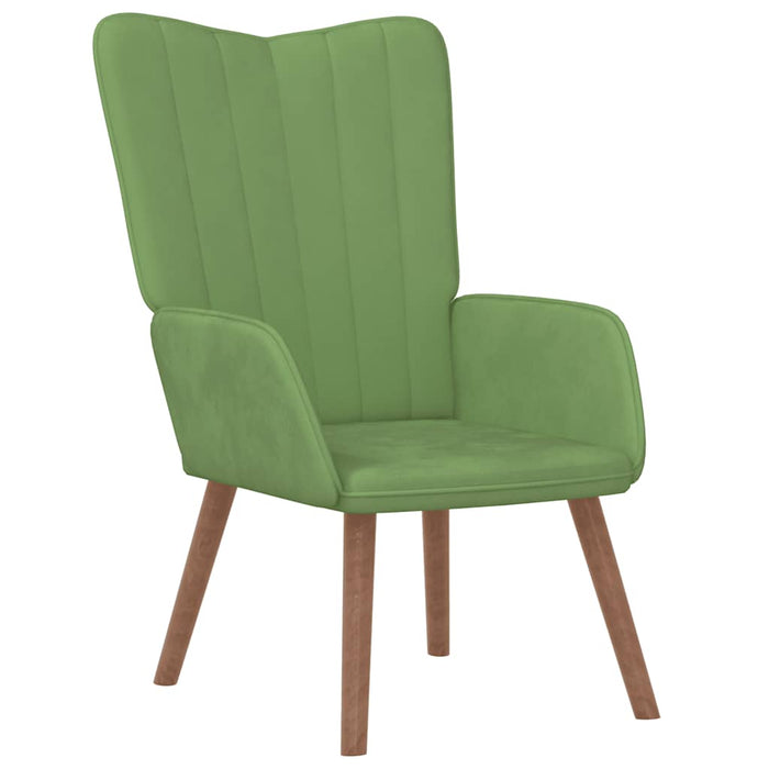 Scaun de relaxare cu taburet, verde deschis, catifea WALTI