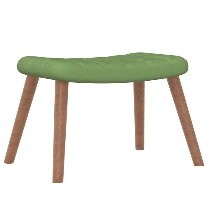 Scaun de relaxare cu taburet, verde deschis, catifea WALTI