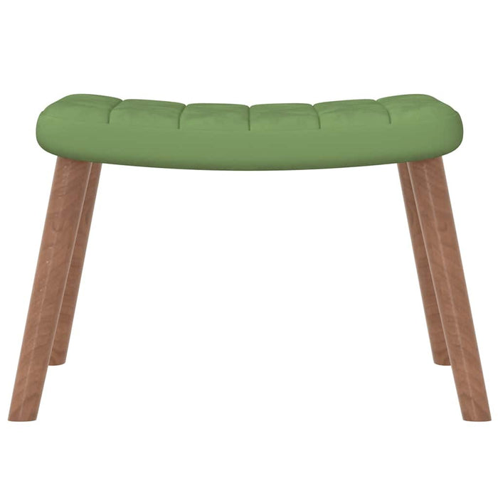 Scaun de relaxare cu taburet, verde deschis, catifea WALTI