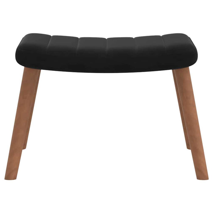 Scaun de relaxare cu taburet, negru, catifea - WALTI WALTI