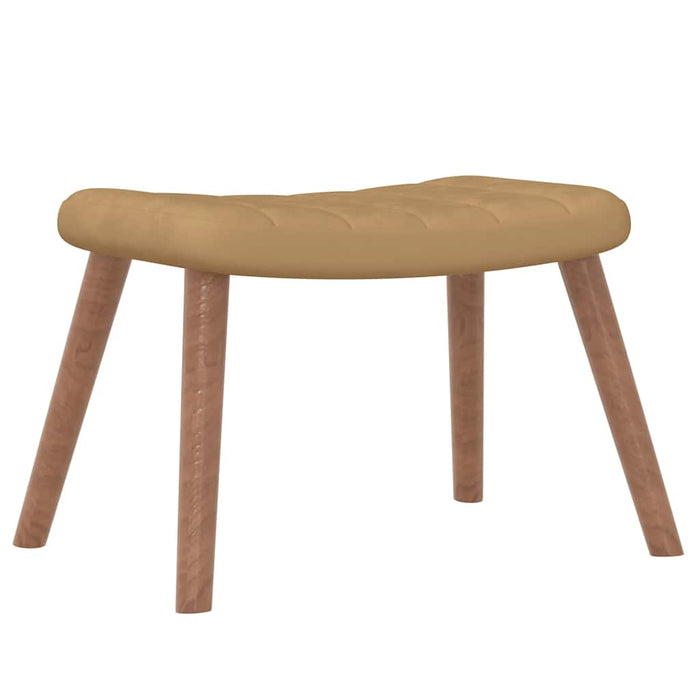 Scaun de relaxare cu taburet, maro, catifea - WALTI WALTI