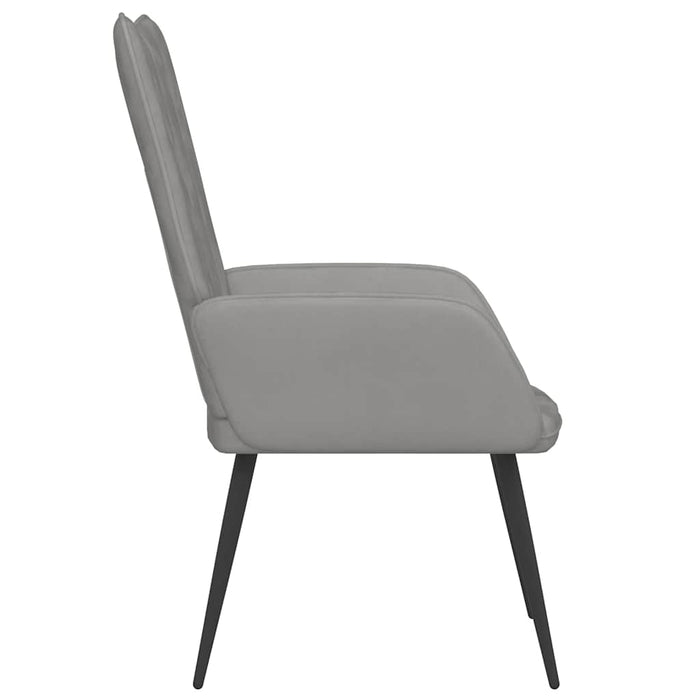 Scaun de relaxare, gri deschis, catifea - WALTI WALTI