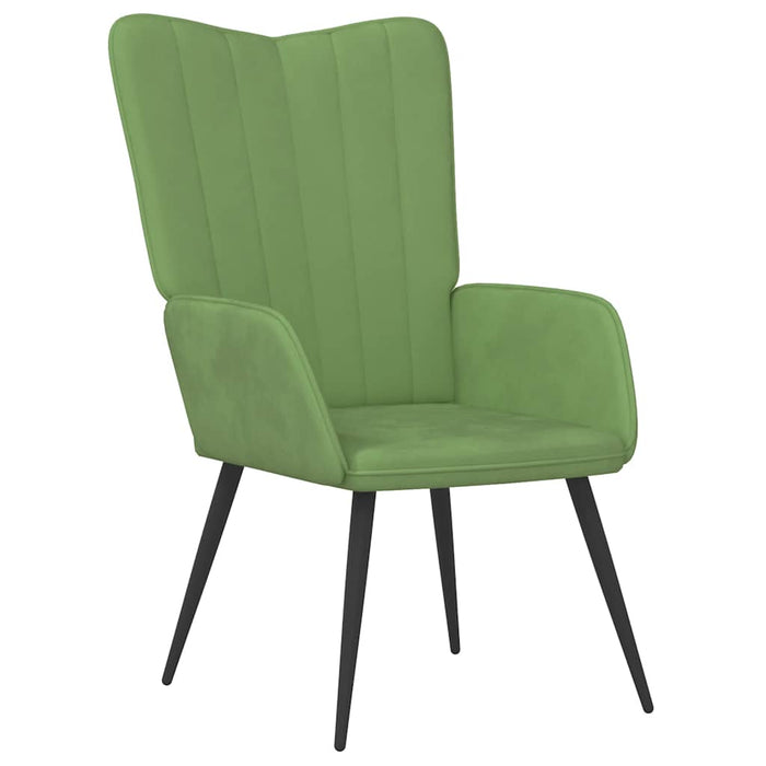 Scaun de relaxare, verde deschis, catifea - WALTI WALTI