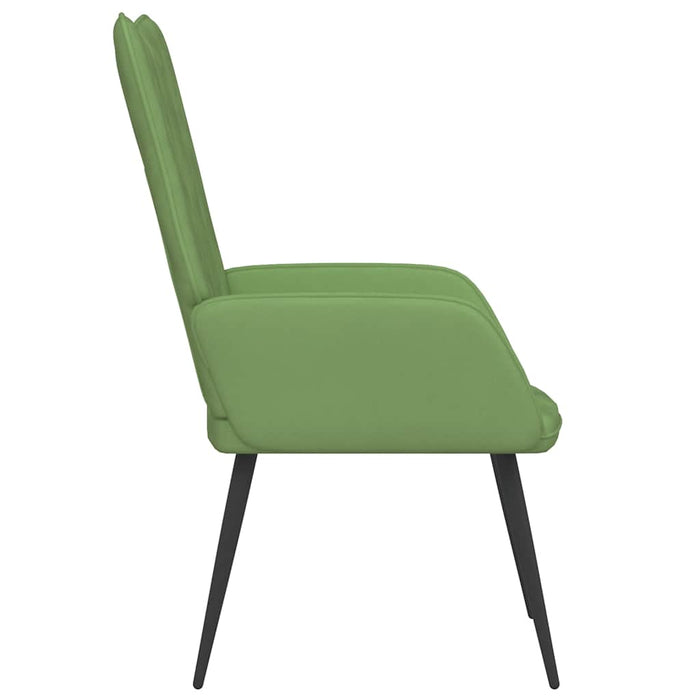 Scaun de relaxare, verde deschis, catifea - WALTI WALTI