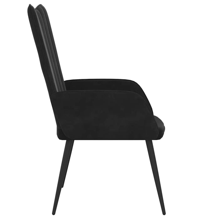 Scaun de relaxare, negru, catifea - WALTI WALTI
