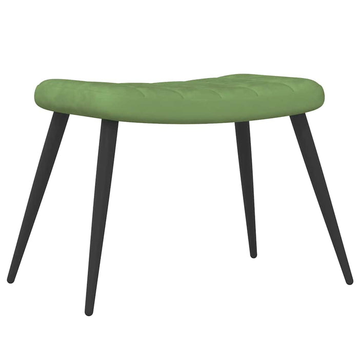 Scaun de relaxare cu taburet, verde deschis, catifea WALTI