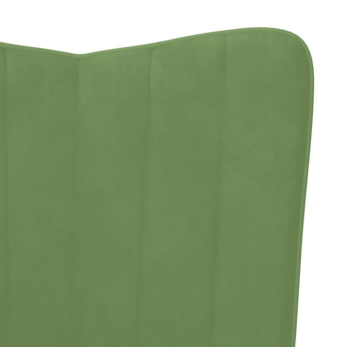 Scaun de relaxare cu taburet, verde deschis, catifea WALTI