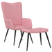 Scaun de relaxare cu taburet, roz, catifea - WALTI WALTI