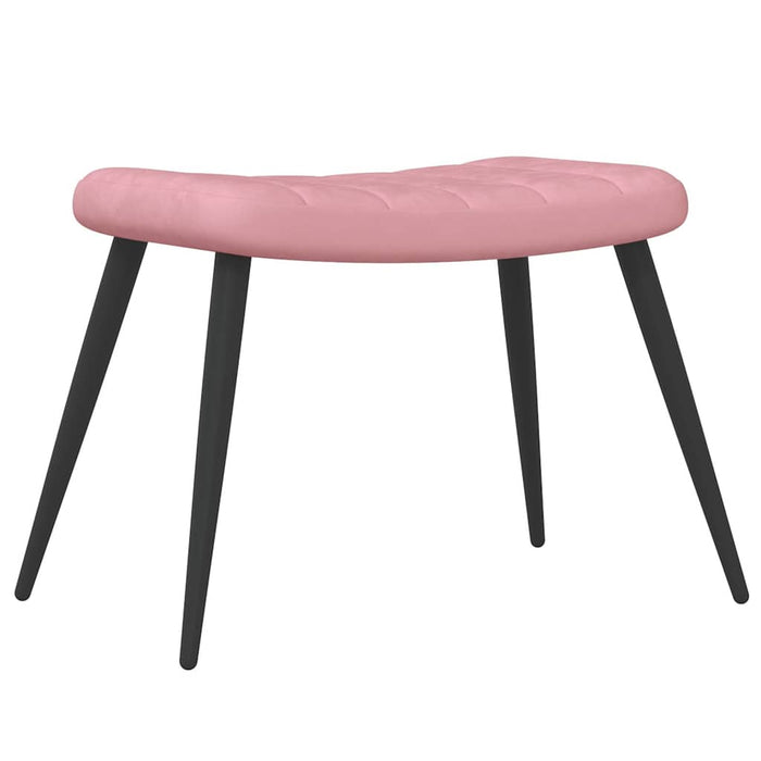 Scaun de relaxare cu taburet, roz, catifea - WALTI WALTI
