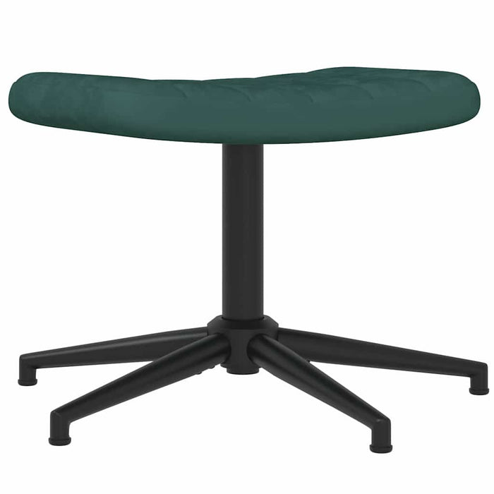 Scaun de relaxare cu taburet, verde închis, catifea WALTI
