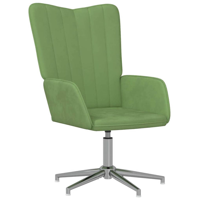 Scaun de relaxare cu taburet, verde deschis, catifea WALTI