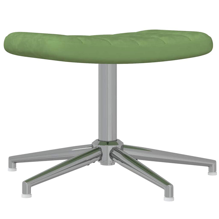 Scaun de relaxare cu taburet, verde deschis, catifea WALTI