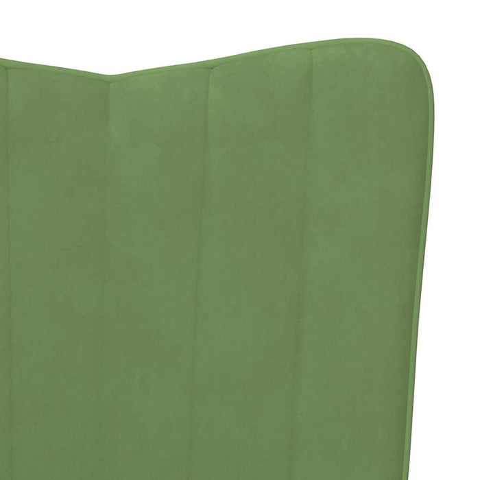 Scaun de relaxare cu taburet, verde deschis, catifea WALTI