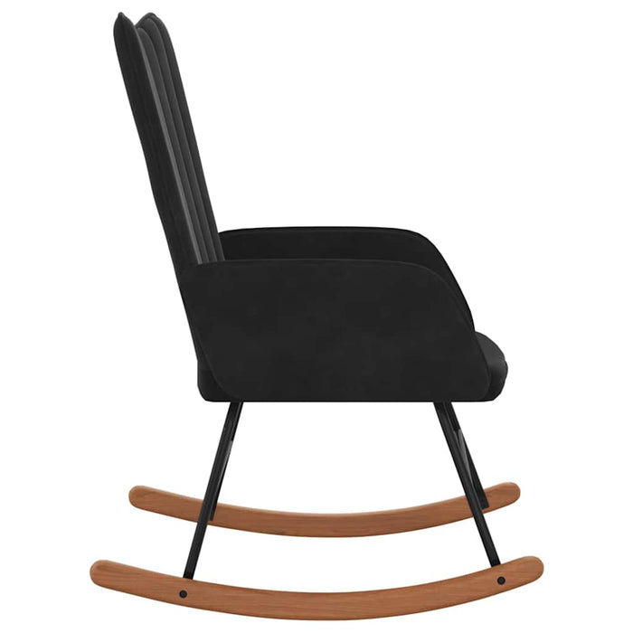 Scaun balansoar, negru, catifea WALTI