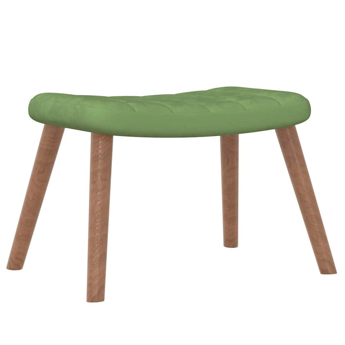 Scaun balansoar cu taburet, verde deschis, catifea WALTI