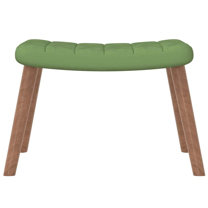 Scaun balansoar cu taburet, verde deschis, catifea WALTI