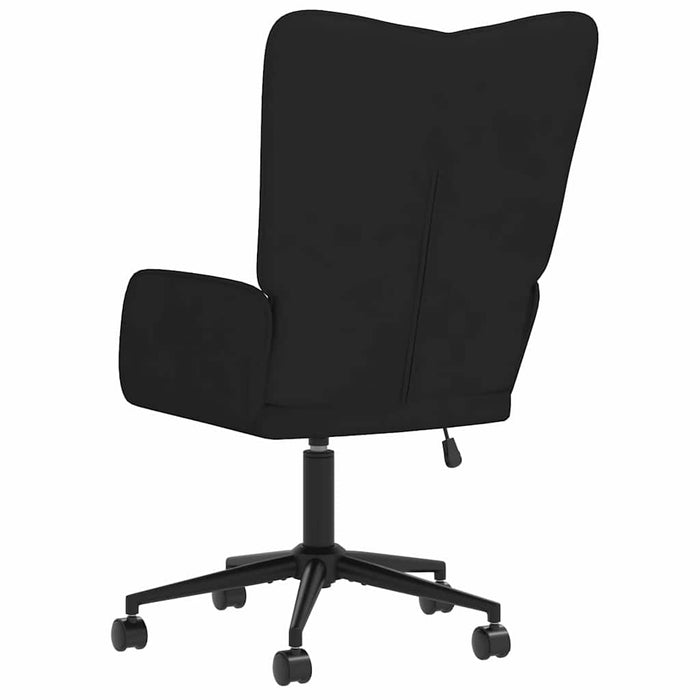 Scaun de relaxare, negru, catifea WALTI