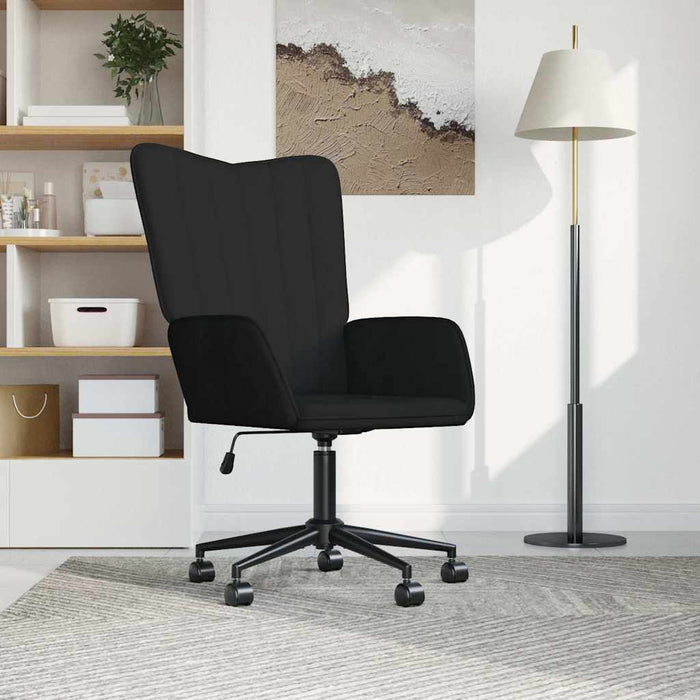 Scaun de relaxare, negru, catifea WALTI