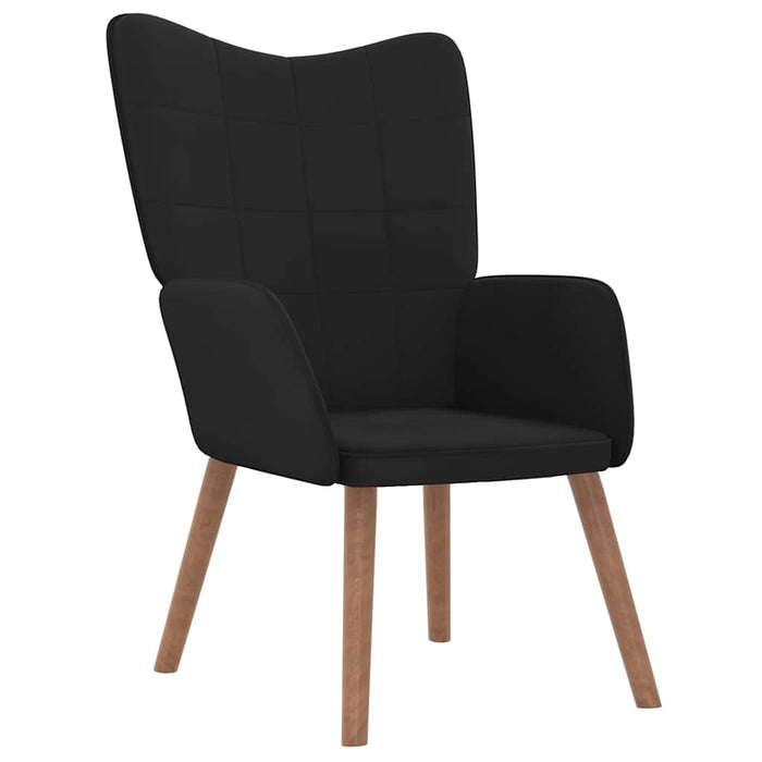 Scaun de relaxare, negru, catifea și PVC WALTI