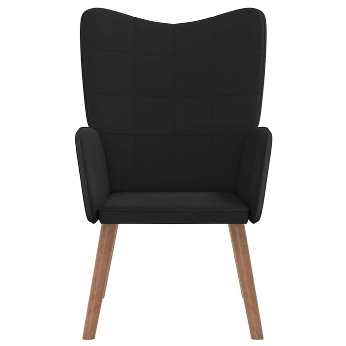 Scaun de relaxare, negru, catifea și PVC WALTI