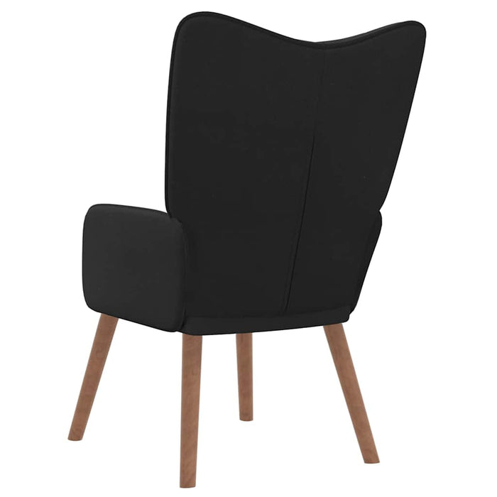 Scaun de relaxare, negru, catifea și PVC WALTI