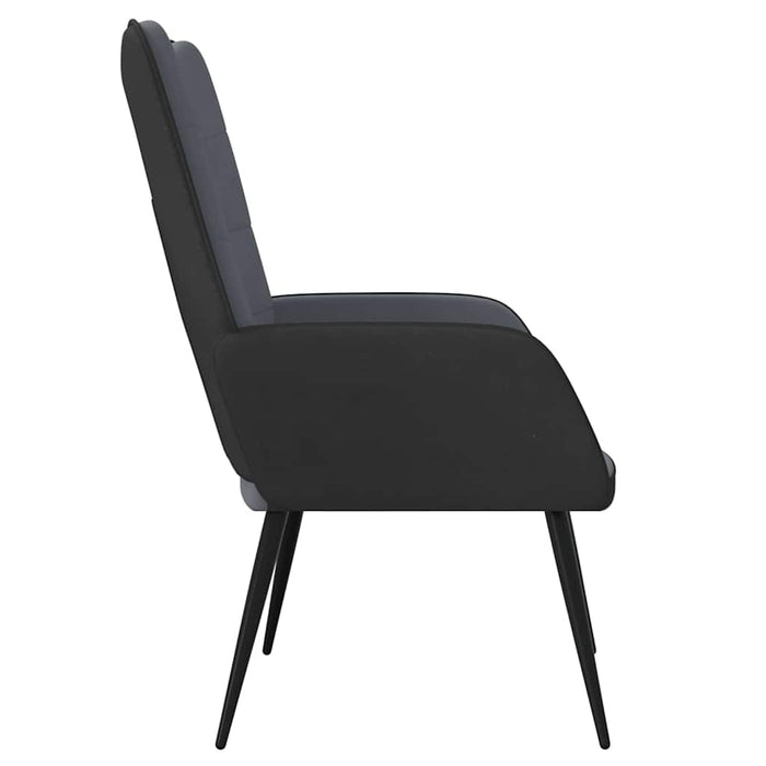 Scaun de relaxare, gri închis, catifea și PVC WALTI