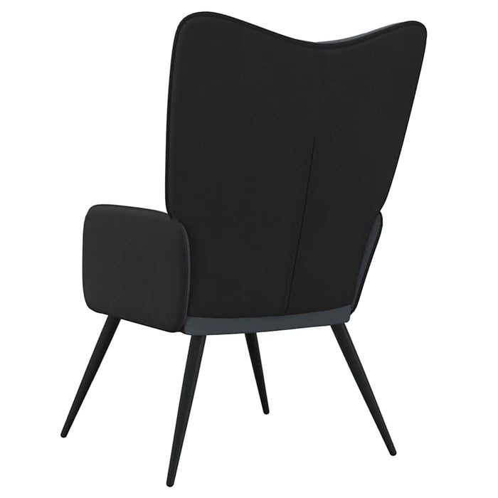 Scaun de relaxare, gri închis, catifea și PVC WALTI