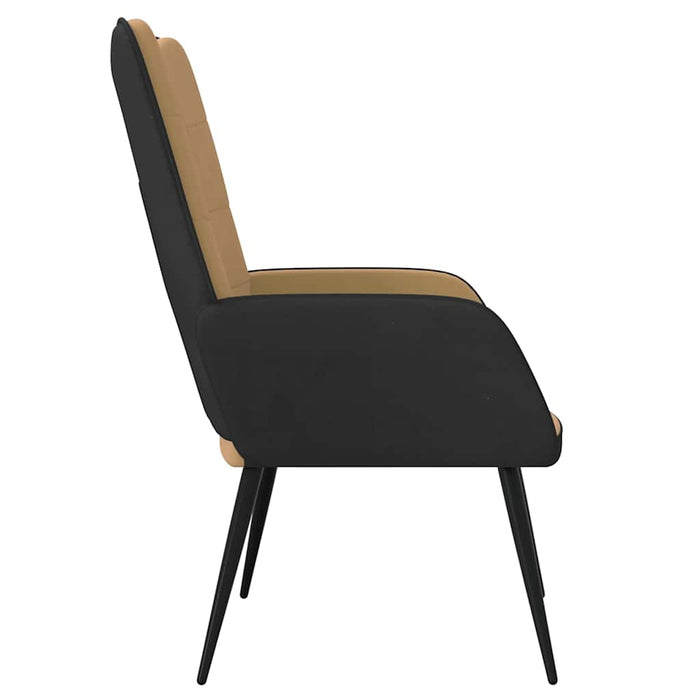 Scaun de relaxare, maro, catifea și PVC WALTI
