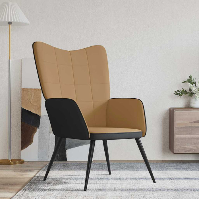 Scaun de relaxare, maro, catifea și PVC WALTI