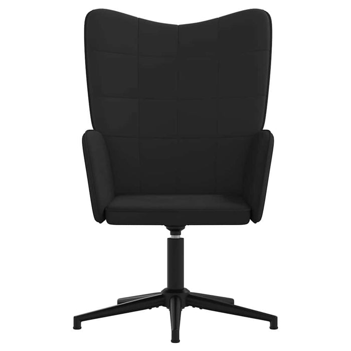 Scaun de relaxare, negru, catifea și PVC WALTI