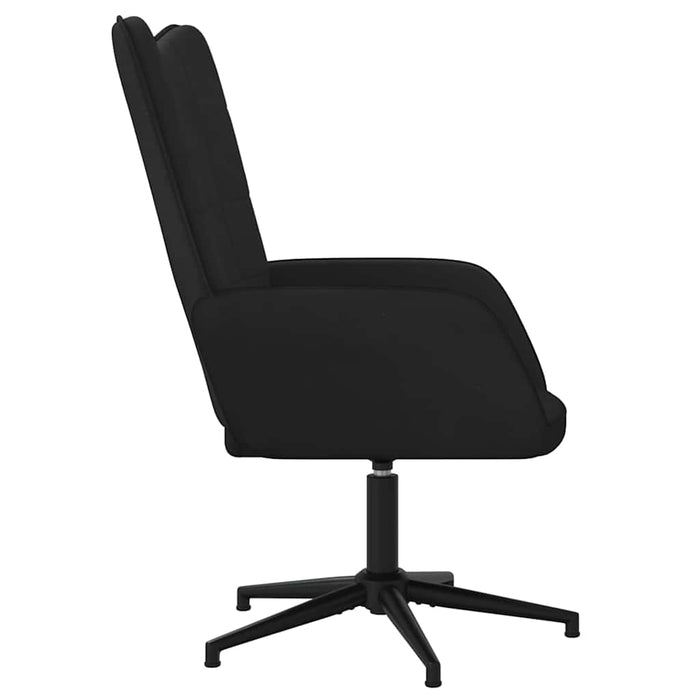 Scaun de relaxare, negru, catifea și PVC WALTI