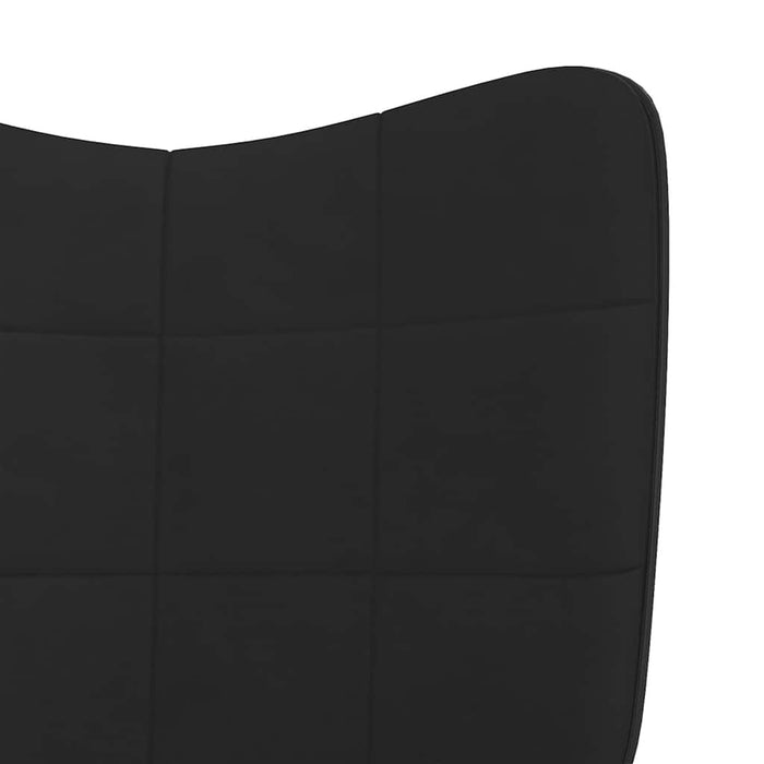 Scaun de relaxare, negru, catifea și PVC WALTI