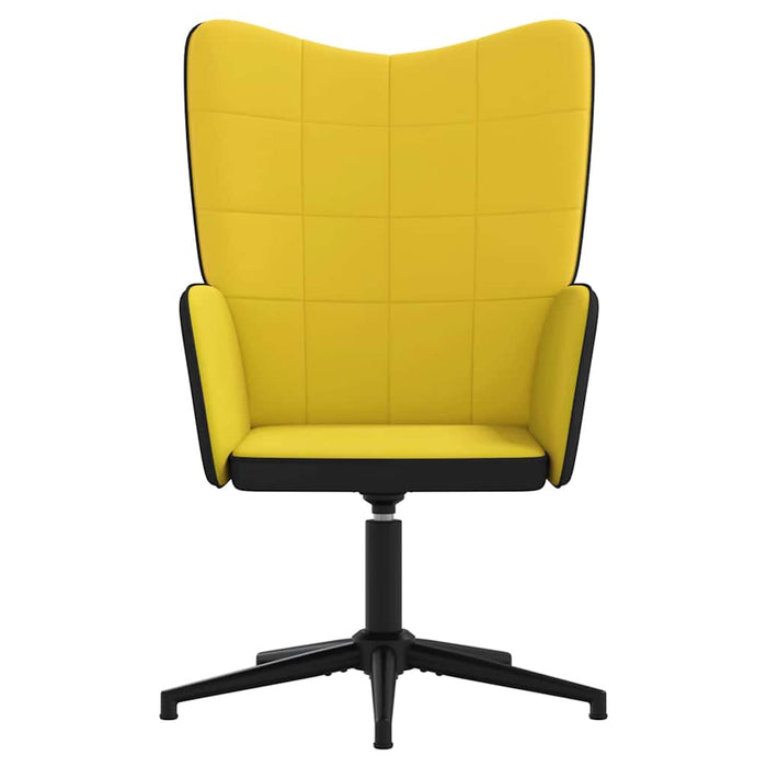 Scaun de relaxare, galben muștar, catifea și PVC WALTI