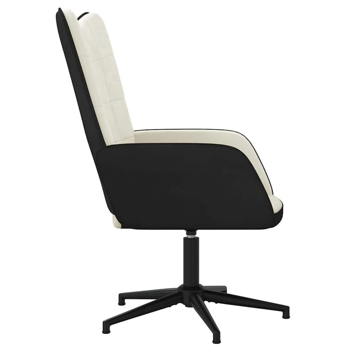 Scaun de relaxare, alb crem, catifea și PVC WALTI